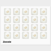Arabische Monogram Sjabloon Handventilator Vierkante Sticker (Vel)