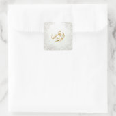 Arabische Monogram Sjabloon Handventilator Vierkante Sticker (Tas)