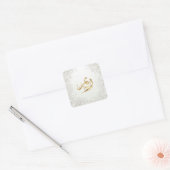 Arabische Monogram Temple Handwaaier Vierkante Sticker (Envelop)