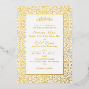 Arabische moskee geometrische toegang islamitisch  folie uitnodiging