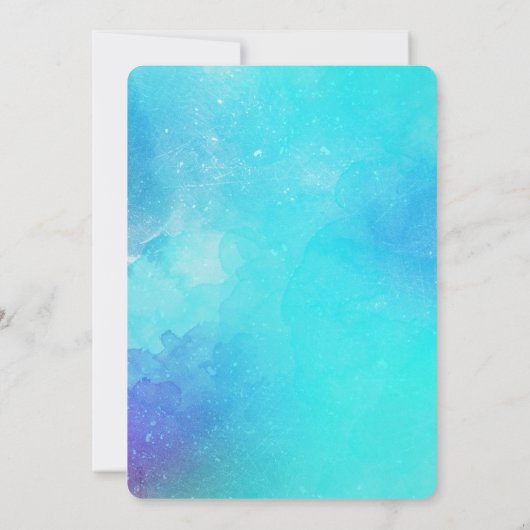 Arabische Nacht Blauwgroen en gouddag uitnodiging (Achterkant)