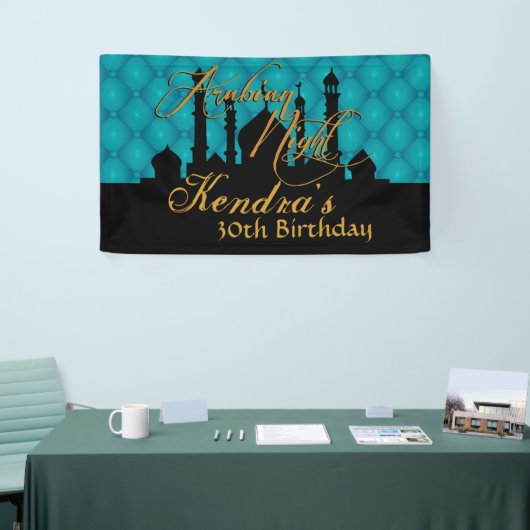 Arabische Nacht, Blauwgroen groen Spandoek (Beurs)