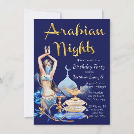 Arabische Nacht Feest Uitnodiging (Voorkant)