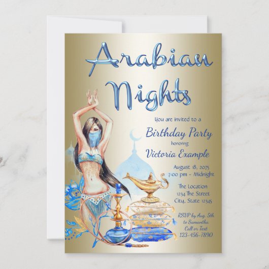 Arabische Nacht Feest Uitnodigingen (Voorkant)