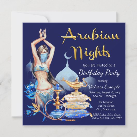 Arabische Nacht Feest Uitnodigingen (Voorkant)