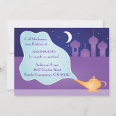 Arabische Nacht Magic Lamp Birthday Party Kaart (Achterkant)