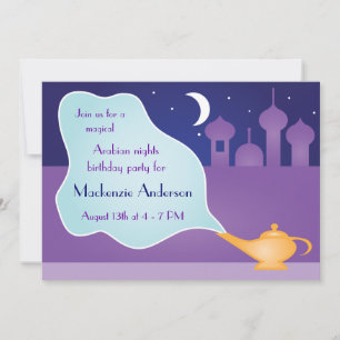 Arabische Nacht Magic Lamp Birthday Party Kaart