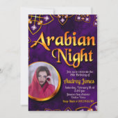 Arabische nacht met foto - Violet Kaart (Voorkant)