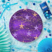 Arabische Nacht Paarse en goudsterren Papieren Bordje (Feest)