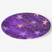 Arabische Nacht Paarse en goudsterren Papieren Bordje (Gekanteld)