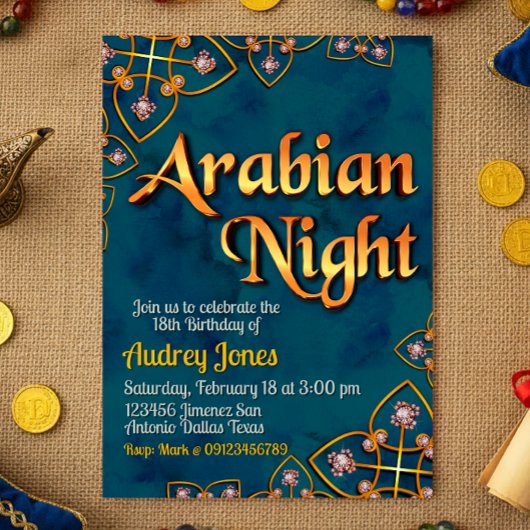 Arabische Nacht - Turquoise Kaart