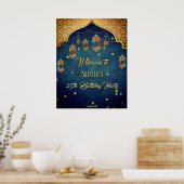 Arabische nachten Birthday Party gepersonaliseerd  Poster (Keuken)