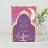 Arabische nachten goud en roze Aladdin sprookje Kaart (Staand voorkant)