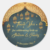 Arabische nachten Mehndi Henna feest favor Ronde Sticker (Voorkant)