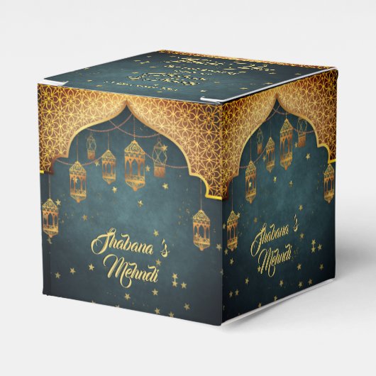 Arabische nachten Mehndi Henna viering Bedankdoosjes (Voorkant Zijde)