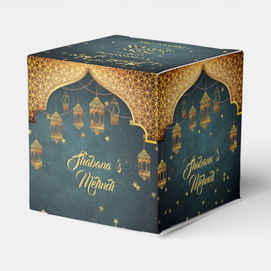 Arabische nachten Mehndi Henna viering Bedankdoosjes (Achterkant)