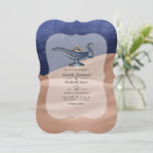 Arabische nachten thema bruiloft kaart (Staand voorkant)