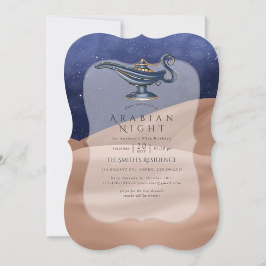 Arabische nachten themafeest kaart (Voorkant)