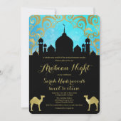 Arabische Nachten Turquoise en Gouden Verjaardagsu Kaart (Voorkant)