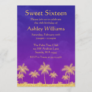 Arabische Nights Sweet 16 Birthday Party Invitatio Kaart