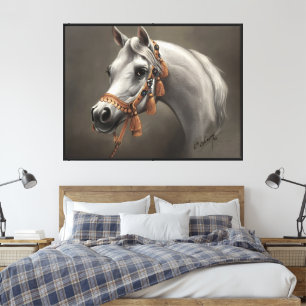 Arabische paard fijnkunst canvas afdruk