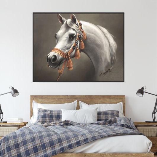Arabische paard fijnkunst canvas afdruk (Insitu (Slaapkamer))