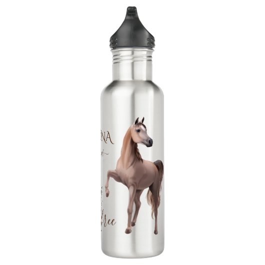 Arabische paard geschenken gepersonaliseerde naam waterfles  (Rechts)