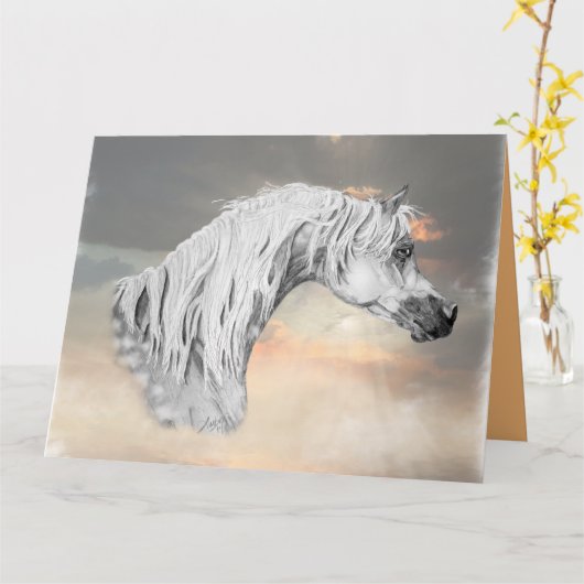 Arabische Paard Kaart (Gele Bloem)