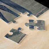 Arabische paard staand in een veld legpuzzel (Zijkant)