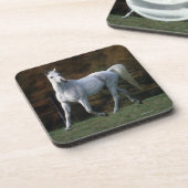 Arabische paarden aan het rijden 1 bier onderzetter (Linkerzijde)