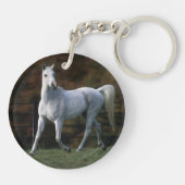 Arabische paarden aan het rijden 1 sleutelhanger (Achterkant)