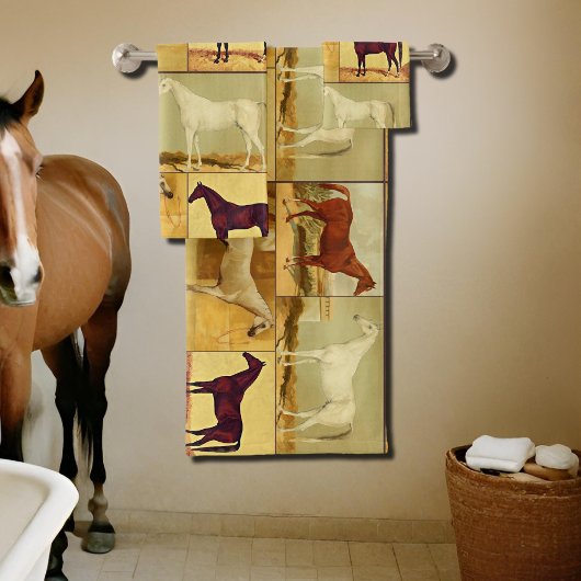 Arabische paarden - collage Bad Handdoek