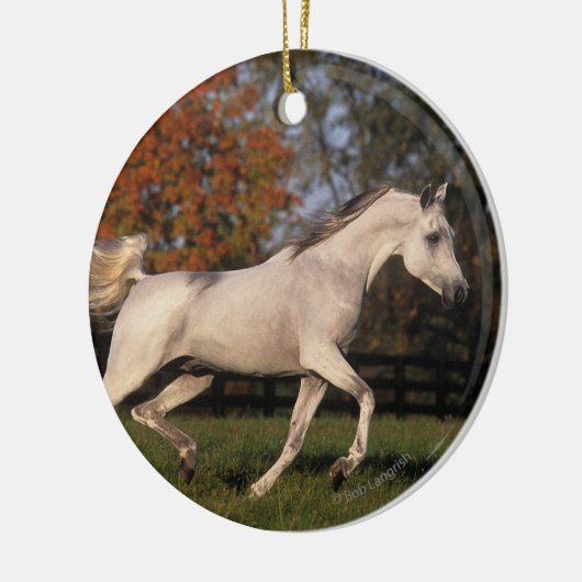 Arabische paarden: herfst. 2 keramisch ornament (Links)