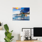 Arabische paarden van Stellar-eiland #2 Poster (Thuiskantoor)