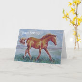 Arabische paardenverjaardag kaart (Gele Bloem)