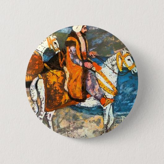 Arabische ruiter ronde button 5,7 cm (Voorkant)