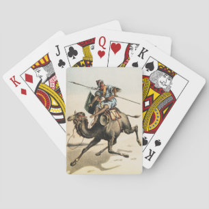 Arabische Ruiter Woestijn Kameel Vintage Natuurhis Pokerkaarten
