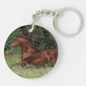 Arabische Stallion in de gras Sleutelhanger (Achterkant)