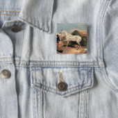 Arabische Stallion Vierkante Button 5,1 Cm (In situ)