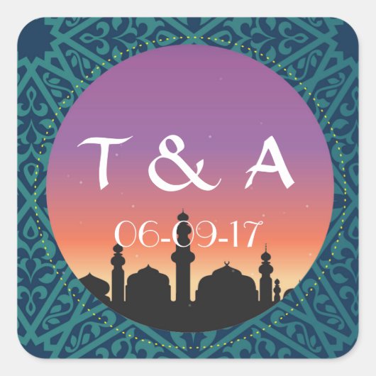 Arabische Stickers Bright Marokkaanse Plein Gunste (Voorkant)