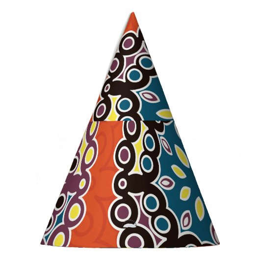 Arabische tegel, patchwork patroon. feesthoedjes (Links)