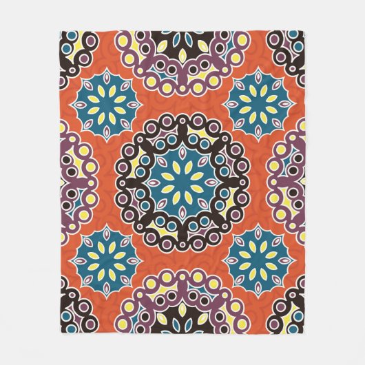 Arabische tegel, patchwork patroon. fleece deken (Voorkant)