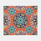 Arabische tegel, patchwork patroon. fleece deken (Voorkant (Horizontaal))