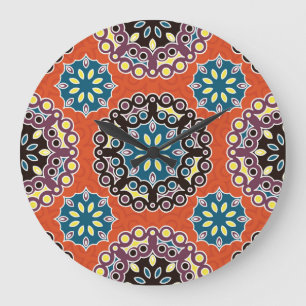 Arabische tegel, patchwork patroon. grote klok