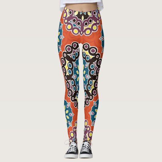 Arabische tegel,  patchwork patroon. leggings (Voorkant)
