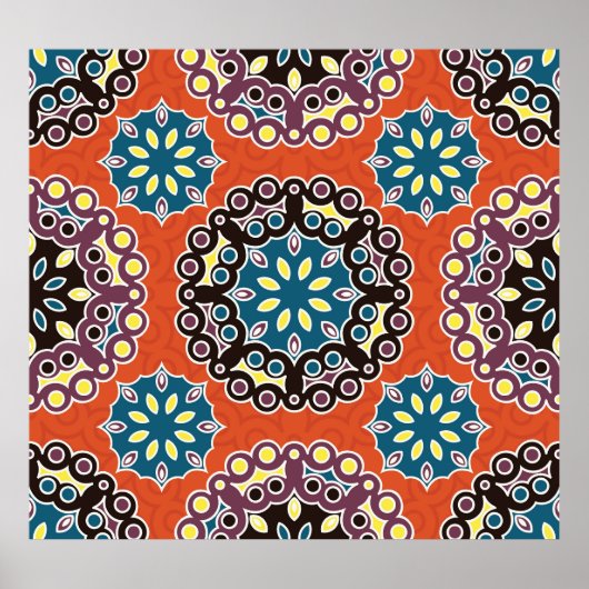 Arabische tegel,  patchwork patroon. poster (Voorkant)