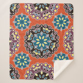 Arabische tegel,  patchwork patroon. sherpa deken (Voorkant)