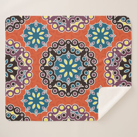 Arabische tegel,  patchwork patroon. sherpa deken (Voorkant (horizontaal))