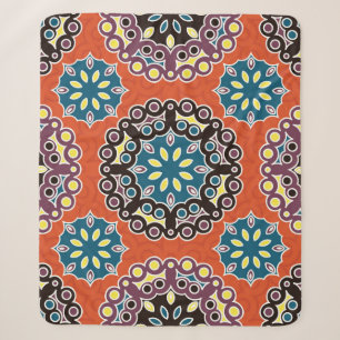 Arabische tegel, patchwork patroon. sherpa deken