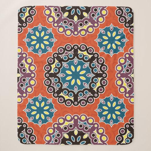 Arabische tegel, patchwork patroon. sherpa deken (Voorkant)